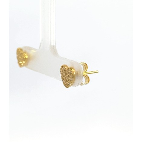Orecchini Cuore Argento 925 Zirconi Bianchi