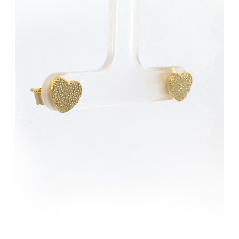 Orecchini Cuore Argento 925 Zirconi Bianchi