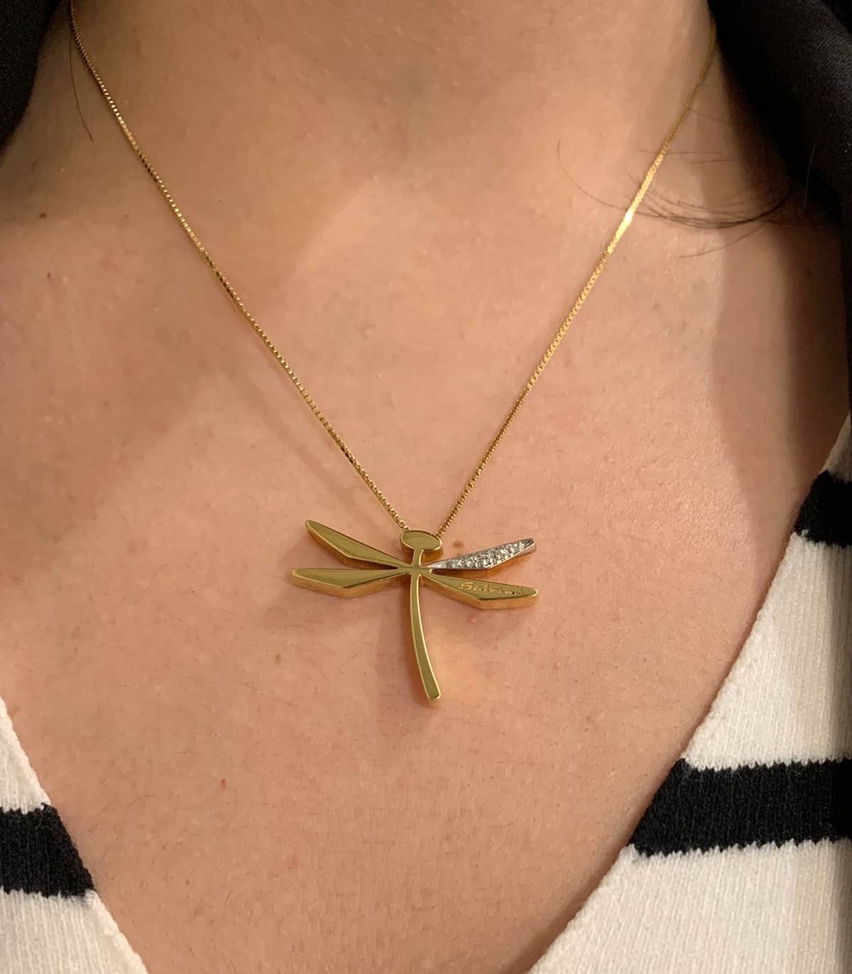 Ciondolo Grande Libellula In Argento Sterling 925 Con Collana 55,8 Cm - Gioiello Elegante E Delicato In Confezione Regalo