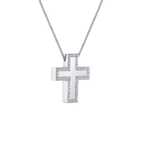 Collana Salvini Croce Oro Bianco 18kt Brillanti 0.28 ct