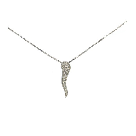 Collana Salvini Corno Oro Bianco 18kt Brillanti 0.14 ct