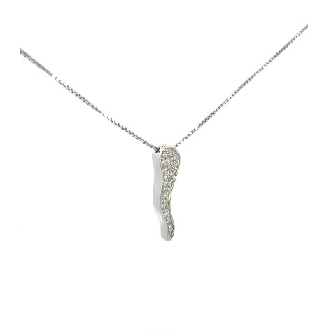 Collana Salvini Corno Oro Bianco 18kt Brillanti 0.14 ct