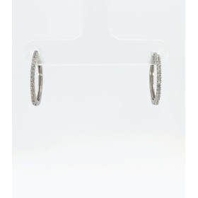 Orecchini a Cerchio 1,5cm Argento 925 Zirconi Bianchi