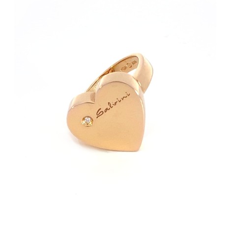 Anello Cuore Salvini Oro Rosa 18kt Diamante 0,01ct