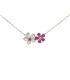 Collana Doppio Fiore Argento 925 Zirconi Colorati