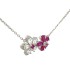 Collana Doppio Fiore Argento 925 Zirconi Colorati