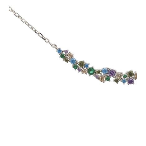 Collana Argento 925 Pavè Zirconi Colorati