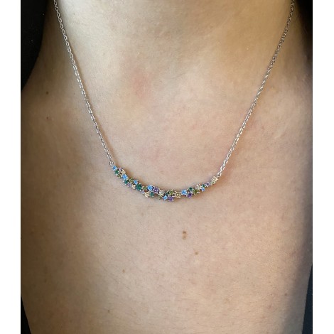 Collana Argento 925 Pavè Zirconi Colorati