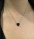 Collana Cuore Argento 925 Zircone Blu