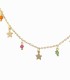 Bracciale Stelle Pendenti Oro Giallo 9Kt Zirconi Colorati