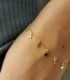 Bracciale Stelle Pendenti Oro Giallo 9Kt Zirconi Colorati