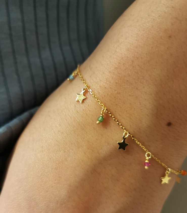 Bracciale in argento sterling con zirconi cubici colorati: gioielli