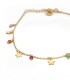 Bracciale Stelle Pendenti Oro Giallo 9Kt Zirconi Colorati