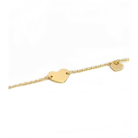 Bracciale Cuore Oro Giallo 9Kt