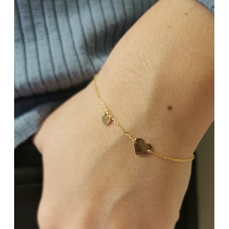 Bracciale Cuore Oro Giallo 9Kt