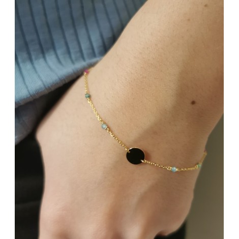 Bracciale Tondo Passante Oro Giallo 9Kt Zirconi Colorati