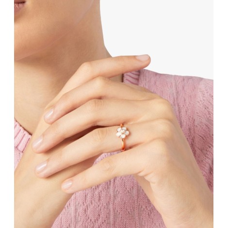 Anello Fiore Dodo Nature Oro Rosa 9kt Effetto Madreperla