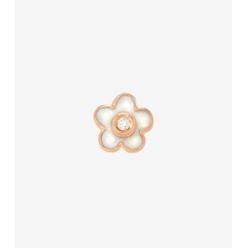 Orecchino Singolo Fiore Dodo Nature Oro Rosa 9kt Smalto Effetto Madreperla