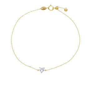 Bracciale Cuore Oro Giallo 9Kt Zircone Bianco