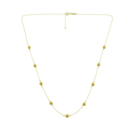 Collana Oro Giallo 9kt Sfere Passanti