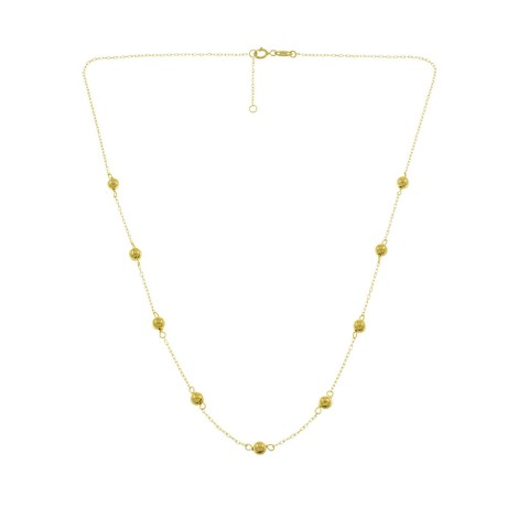 Collana Oro Giallo 9kt Sfere Passanti