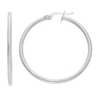 Orecchini a cerchio donna oro bianco 375/1000 con diamanti
