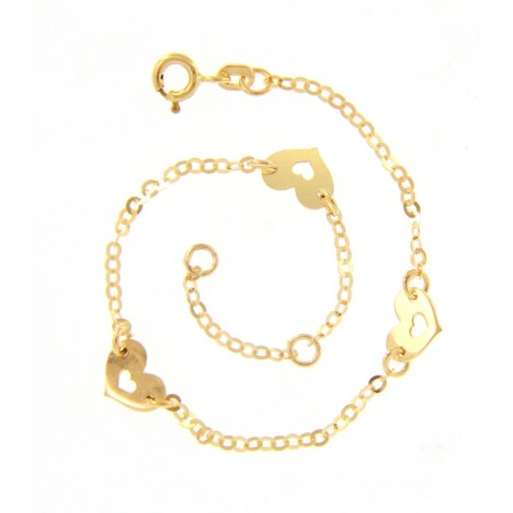 Bracciale Cuori Oro Giallo 9kt