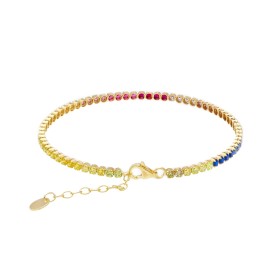 Bracciale Tennis Oro Giallo 9kt Zirconi Multicolor