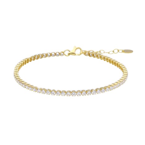 Bracciale Tennis Oro Giallo 9kt Zirconi Bianchi