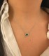 Collana Cuore Argento 925 Zirconi Colorati Verde indossata