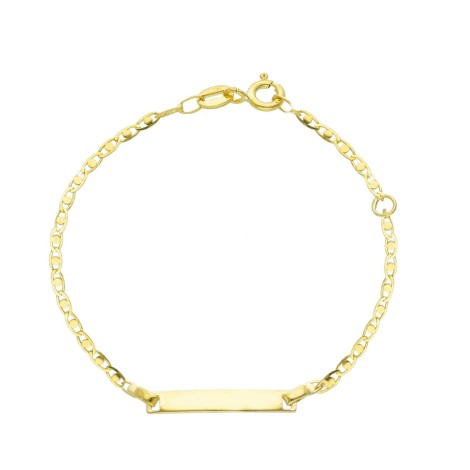 Bracciale Maglia Marina Con Targhetta Oro Giallo 9kt