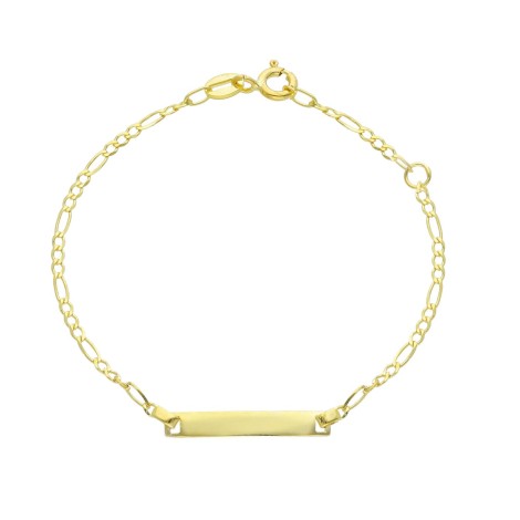 Bracciale Maglia Marina Con Targhetta Oro Giallo 9kt