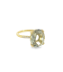 Anello Ametista Verde Ovale Oro Giallo 9kt Diamanti Bianchi