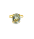 Anello Ametista Verde Ovale Oro Giallo 9kt Diamanti Bianchi