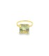 Anello Ametista Verde Rettangolare Oro Giallo 9kt Diamanti Bianchi