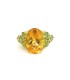 Anello Citrino Ovale e Ametista Verde Oro Giallo 9kt