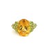 Anello Citrino Ovale e Ametista Verde Oro Giallo 9kt