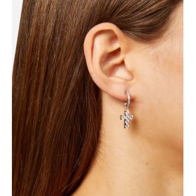 Orecchini Chiara Ferragni Cross Bold Cross Silver J19AWC05 Indossato