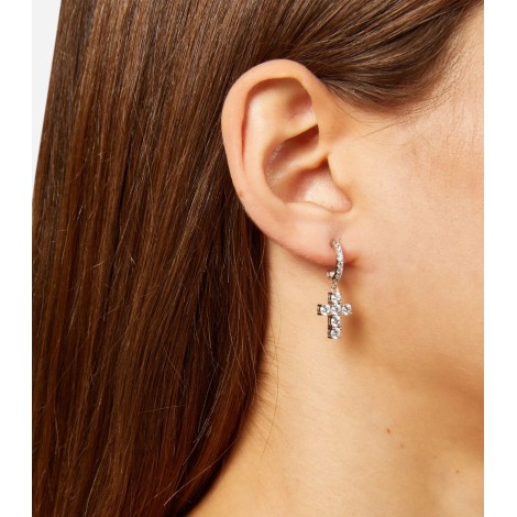 Orecchini Chiara Ferragni Cross Bold Cross Silver J19AWC05 Indossato