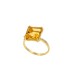 Anello Citrino Quadrato Oro Giallo 9kt Diamanti Bianchi