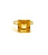Anello Citrino Quadrato Oro Giallo 9kt Diamanti Bianchi
