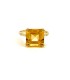 Anello Citrino Quadrato Oro Giallo 9kt Diamanti Bianchi