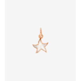 Ciondolo Dodo Stellina Oro Rosa 9kt e Smalto Effetto Madreperla