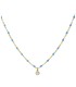 Collana Zircone Pendente Oro Giallo 9kt Smalto Azzurro