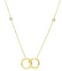 Collana Doppio Cerchio Oro Giallo 9kt Zirconi Bianchi