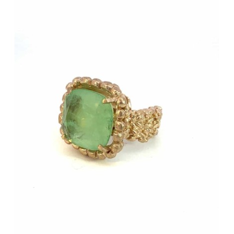 Anello Aperto Argento Dorato Prasiolite ANM62-9A