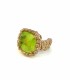 Anello Aperto Argento Dorato Cristallo Lime