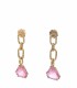 Orecchini Pendenti Argento Dorato Tormalina Rosa
