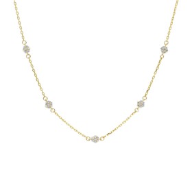 Collana Oro Giallo 9kt con Zirconi Bianchi