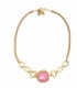 Collana Argento Dorato Tormalina Rosa CLM87-1A